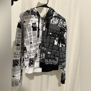 Newspaper cropped hoodie (Forever 21)
